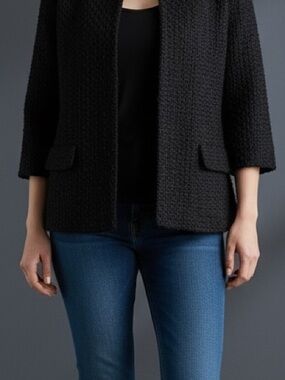 GAP Wool Jacket with Cropped Silhouette and Mock Neck Y2K